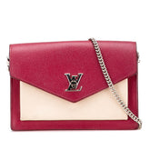 ルイ ヴィトン ポシェット ロックミー チェーン ショルダーバッグ M63470 ワインレッド ベージュ レザー レディース LOUIS VUITTON 【中古】