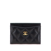 シャネル マトラッセ ココマーク ゴールド金具 クラシック カードケース AP4472 ブラック キャビアスキン レディース CHANEL 中古