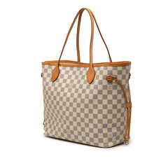 ルイ ヴィトン ダミエ アズール ネヴァーフルMM トートバッグ N41361 ホワイト PVC レザー レディース LOUIS VUITTON 【中古】
