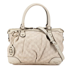 グッチ グッチシマ スーキー ハンドバッグ ショルダーバッグ 2WAY 247902 ホワイト アイボリー レザー レディース GUCCI 【中古】