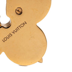 ルイ ヴィトン モノグラム フラワー LV メダリオン ピアス M01995 ゴールド メッキ ラインストーン レディース LOUIS VUITTON 【中古】