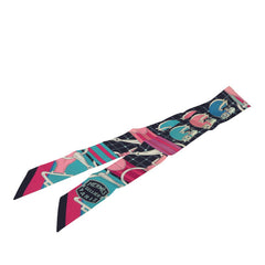 エルメス ツイリー TATERSALE タッタソール スカーフ ネイビー ピンク マルチカラー シルク レディース HERMES 【中古】