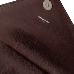 サンローラン カレッジ YSLロゴ ハンドバッグ チェーン ショルダーバッグ 2WAY CLD392737・0515 ダークブラウン レザー レディース SAINT LAURENT 【中古】