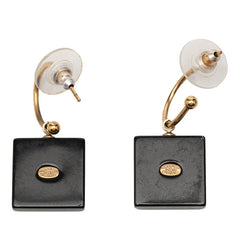 シャネル ココマーク ピアス ゴールド ブラック メッキ フェイクパール プラスチック レディース CHANEL 【中古】