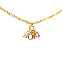 ディオール ロゴ ネックレス ゴールド メッキ レディース Dior 【中古】