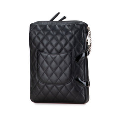 シャネル カンボンライン ココマーク 斜め掛け ショルダーバッグ ブラック カーフ パテントレザー レディース CHANEL 【中古】