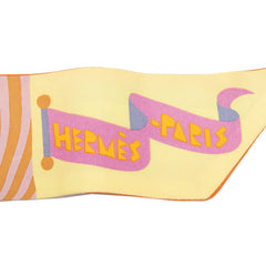 エルメス ツイリー Parade en Fanfare パラード アン ファンファーレ スカーフ オレンジ ピンク マルチカラー シルク レディース HERMES 【中古】