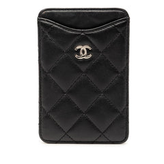 シャネル ココマーク マトラッセ 定期入れ パスケース ブラック ラムスキン レディース CHANEL 【中古】