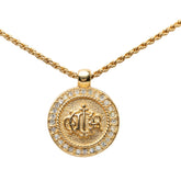 ディオール ロゴ ペンダント ネックレス ゴールド ラインストーン メッキ GP レディース Dior 【中古】