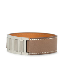 エルメス ブレスレット バングル □L 2008 ブラウン レザー メタル レディース HERMES 【中古】
