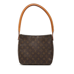 ルイ ヴィトン モノグラム ルーピングMM ワンショルダーバッグ M51146 ブラウン PVC レザー レディース LOUIS VUITTON 【中古】