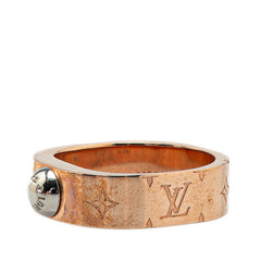 ルイ ヴィトン ナノグラム バーグ リング 指輪 サイズ:M M00214 ピンクゴールド シルバー メッキ メタル レディース LOUIS VUITTON 【中古】