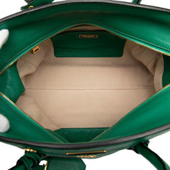 プラダ 三角ロゴプレート トートバッグ ショルダーバッグ BN2769 グリーン レザー レディース PRADA 【中古】