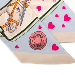 エルメス ツイリー Hermes Story エルメス ストーリー スカーフ ブルー ピンク マルチカラー シルク レディース HERMES 【中古】