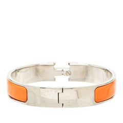 エルメス クリックH PM ブレスレット バングル シルバー オレンジ メタル レディース HERMES 中古