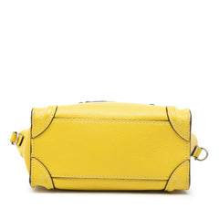 セリーヌ ラゲージ ナノショッパー ハンドバッグ ショルダーバッグ 2WAY イエロー レザー レディース CELINE 【中古】