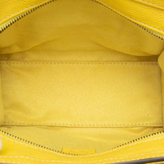 セリーヌ ラゲージ ナノショッパー ハンドバッグ ショルダーバッグ 2WAY イエロー レザー レディース CELINE 【中古】