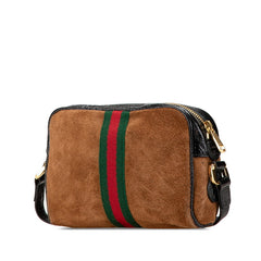 グッチ シェリー オフィディア 斜め掛け ショルダーバッグ 573321 ブラウン マルチカラー スウェード エナメル レディース GUCCI 【中古】