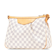 ルイ ヴィトン ダミエ アズール シラク―サPM 斜め掛け ショルダーバッグ N41113 ホワイト PVC レザー レディース LOUIS VUITTON 【中古】