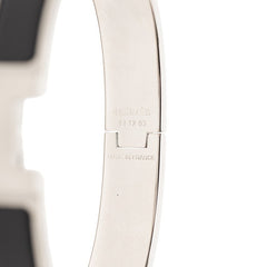 エルメス クリッククラックPM バングル ブレスレット マット シルバー ブラック メタル レディース HERMES 【中古】