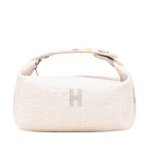 エルメス ブリッド ア ブラック オ カレ ハンドバッグ ポーチ アイボリー イエロー トワルシェブロン レディース HERMES 【中古】