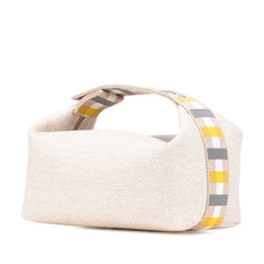 エルメス ブリッド ア ブラック オ カレ ハンドバッグ ポーチ アイボリー イエロー トワルシェブロン レディース HERMES 【中古】