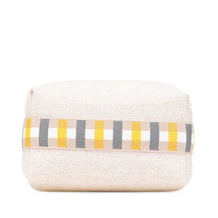 エルメス ブリッド ア ブラック オ カレ ハンドバッグ ポーチ アイボリー イエロー トワルシェブロン レディース HERMES 【中古】