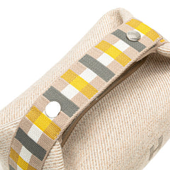 エルメス ブリッド ア ブラック オ カレ ハンドバッグ ポーチ アイボリー イエロー トワルシェブロン レディース HERMES 【中古】