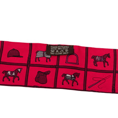 エルメス ツイリー Couvertures et tenues de Jour 馬着 スカーフ ピンク レッド系 シルク レディース HERMES 【中古】
