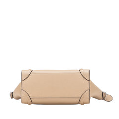 セリーヌ ラゲージ ナノショッパー ハンドバッグ ショルダーバッグ 2WAY ベージュ レザー レディース CELINE 【中古】