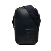 ロエベ アナグラム バーティカル クロスボディポケット 斜め掛け ショルダーバッグ ネイビー レザー レディース LOEWE 中古