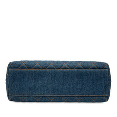 シャネル マトラッセ ココマーク トップハンドル ハンドバッグ インディゴ ブルー デニム レディース CHANEL 【中古】