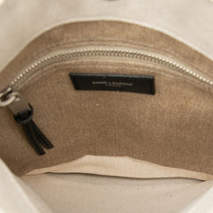 サンローラン ショルダーバッグ ナップサック 710272 ホワイト ベージュ キャンバス レザー レディース SAINT LAURENT 【中古】