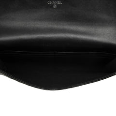 シャネル マトラッセ ココマーク 長財布 ブラック パテントレザー レディース CHANEL 【中古】