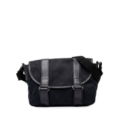 グッチ GGキャンバス 斜め掛け ショルダーバッグ メッセンジャーバッグ 145858 ブラック キャンバス レザー レディース GUCCI 中古