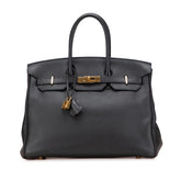 エルメス バーキン35 ハンドバッグ グレー系 ゴールド金具 トゴ レディース HERMES 【中古】