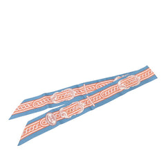 エルメス ツイリー BRIDE DE COUR 法廷の勒 スカーフ 新タグ ブルー系 ピンク系 シルク レディース HERMES 【中古】