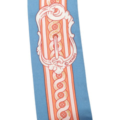 エルメス ツイリー BRIDE DE COUR 法廷の勒 スカーフ 新タグ ブルー系 ピンク系 シルク レディース HERMES 【中古】