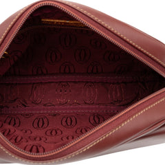 カルティエ マストライン 斜め掛け ショルダーバッグ ワインレッド レザー レディース CARTIER 中古