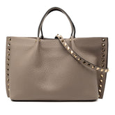 ヴァレンティノ ロックスタッズ ハンドバッグ ショルダーバッグ 2WAY グレー レザー レディース VALENTINO 【中古】