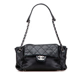 シャネル マトラッセ ココマーク ハンドバッグ ブラック ラムスキン レディース CHANEL 【中古】