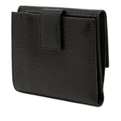 グッチ 二つ折り財布 ブラック レザー レディース GUCCI 【中古】