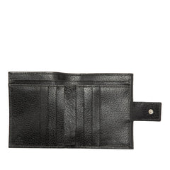 グッチ 二つ折り財布 ブラック レザー レディース GUCCI 【中古】