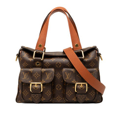 ルイ ヴィトン モノグラム マンハッタン ハンドバッグ ショルダーバッグ 2WAY M43481 ブラウン PVC レザー レディース LOUIS VUITTON 【中古】