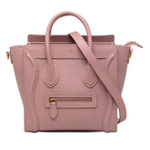 セリーヌ ラゲージ ナノ ショッパー ハンドバッグ ショルダーバッグ 2WAY ピンク レザー レディース CELINE 【中古】