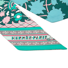 エルメス ツイリー Tapis Persans ペルシャ絨毯 スカーフ グリーン マルチカラー シルク レディース HERMES 【中古】