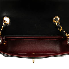 シャネル ダイアナマトラッセ23 ココマーク チェーン ショルダーバッグ ブラック ラムスキン レディース CHANEL 【中古】