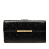 グッチ グッチシマ コンチネンタルウォレット 長財布 112715 ブラック レザー レディース GUCCI 中古