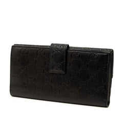 グッチ グッチシマ コンチネンタルウォレット 長財布 112715 ブラック レザー レディース GUCCI 中古