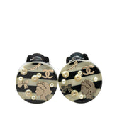 シャネル イヤリング ブラック ホワイト プラスチック レディース CHANEL 【中古】